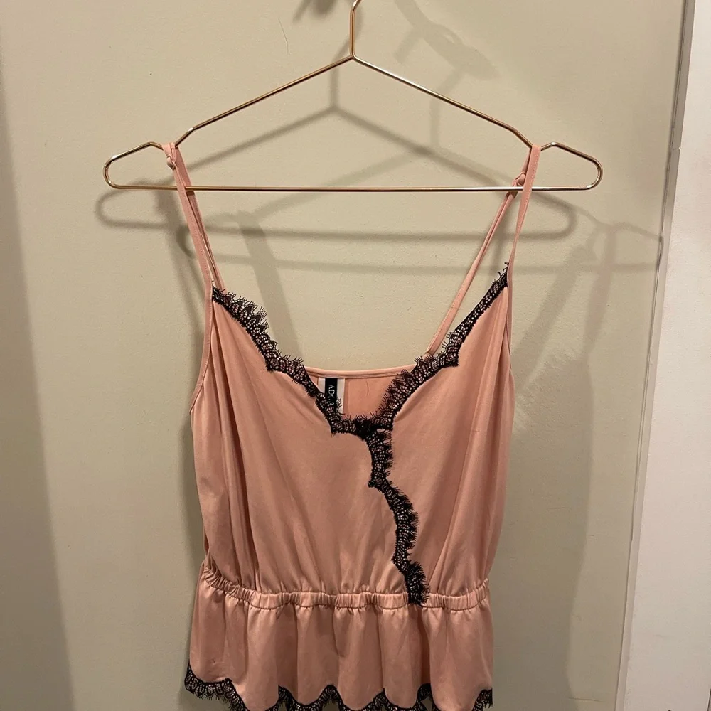 Adoreme Elegant Pink Lace Trim Camisole and shorts pajama set - Picture 1 of 5